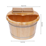 Cedar Wood Foot Bath Bucket With Massage Roller