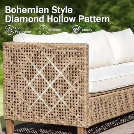 Bohemian Outdoor Wicker Patio Conversation Set - XMSJ - Sleep Galleria
