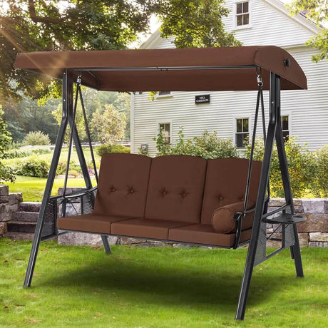 Outdoor Patio Swing with Adjustable Canopy - ZUIYU - Sleep Galleria
