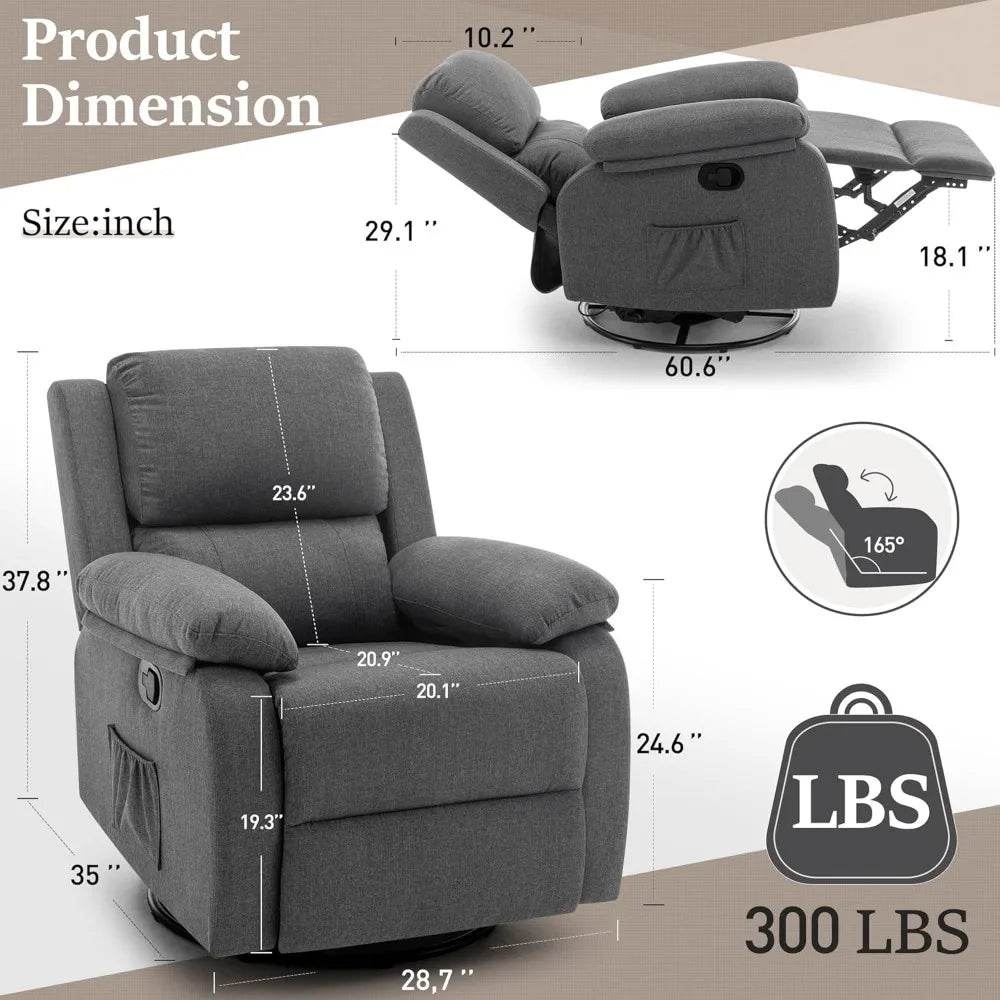 360-Degree Swivel Rocker Recliner Chair - Sleep Galleria