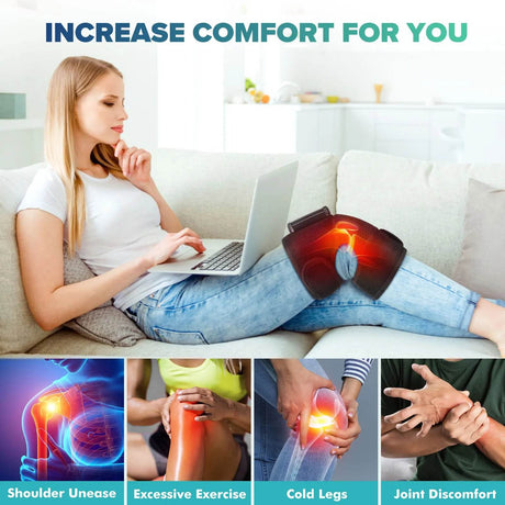 Wireless Heated Knee Elbow Shoulder Massage Pad Thermal Therapy - hailicare - Sleep Galleria