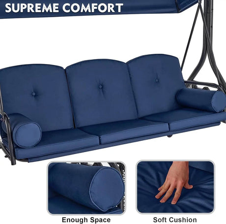 3 - Seat Outdoor Porch Swing with Canopy - XMSJ - Sleep Galleria