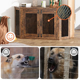 Retro Wooden Space-Saving Corner Pet Dog House