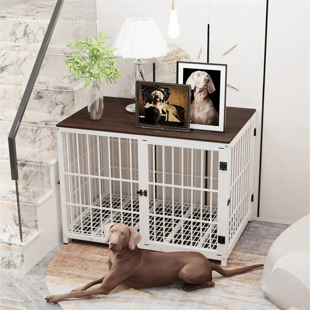 Multifunctional Wooden Dog Crate With Removable Tray
