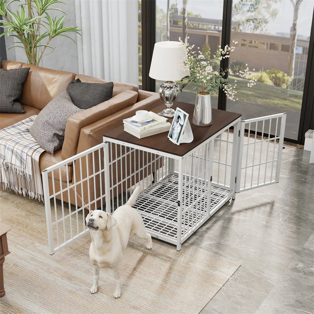 Multifunctional Wooden Dog Crate With Removable Tray