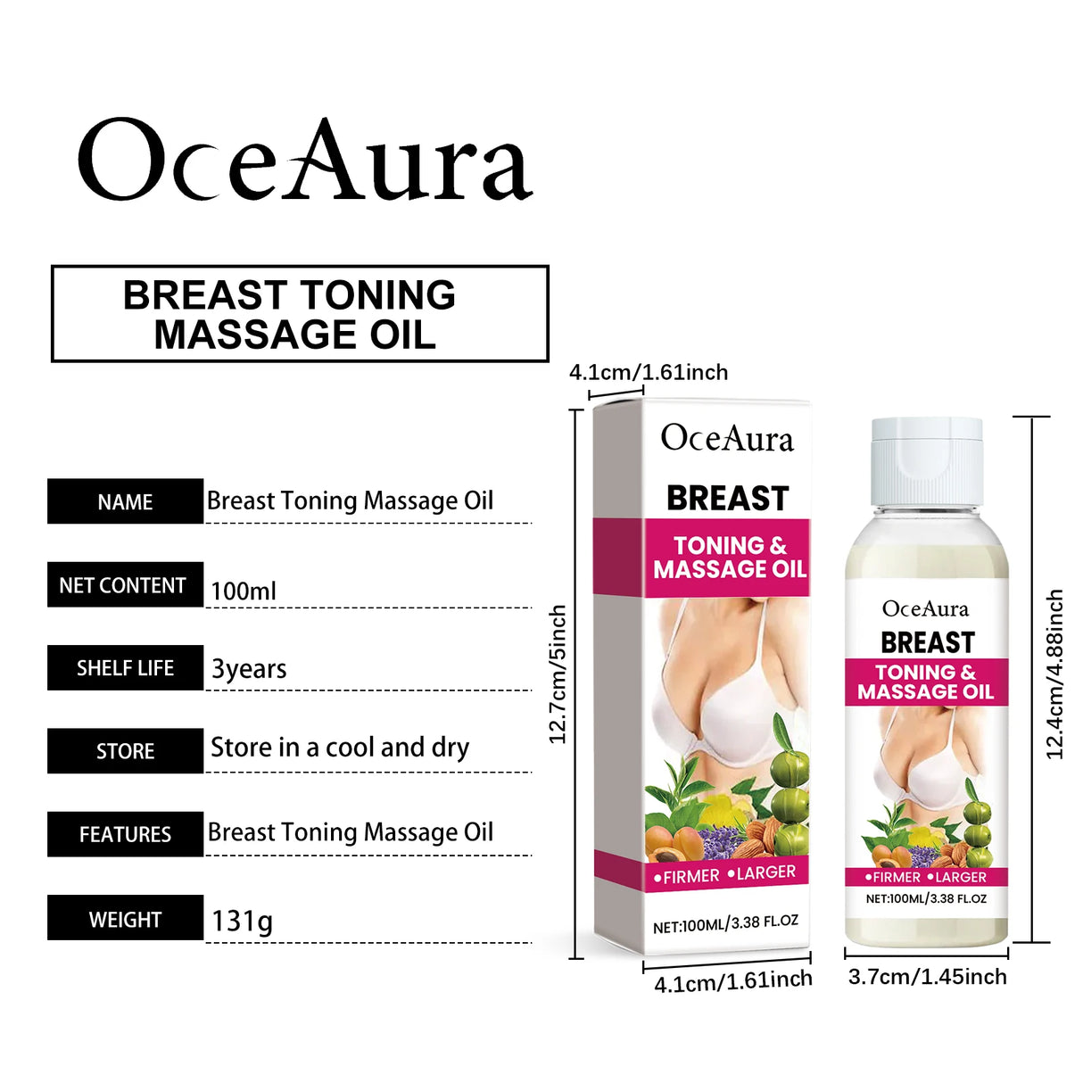 Breast Firming Massage Oil Elasticity Enhancing Care