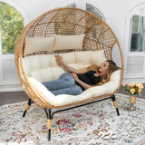 Oversized Double Egg Chair With Cushions - Sleep Galleria