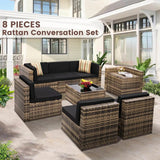 8 - Piece Outdoor Rattan Patio Furniture Set - XMSJ - Sleep Galleria