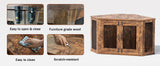Retro Wooden Space-Saving Corner Pet Dog House