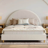 Boucle Upholstered Platform Bed Frame - Sleep Galleria