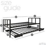 Twin Metal Frame Daybed and Trundle Set - XMSJ - Sleep Galleria