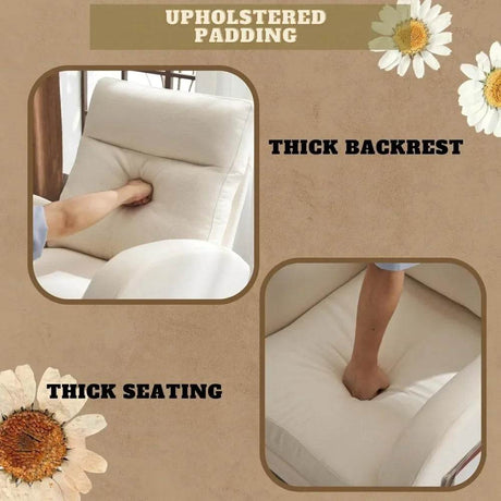 Beige Linen Upholstered Nursery Rocking Chair - Calmora - Sleep Galleria