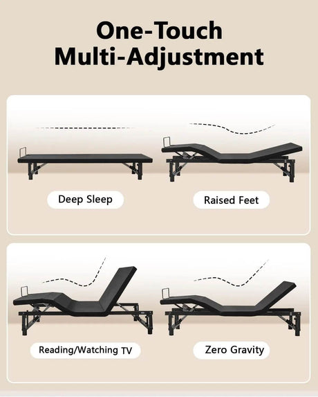 Adjustable Metal Bed Frame with Wireless Remote Control - Sleep Galleria