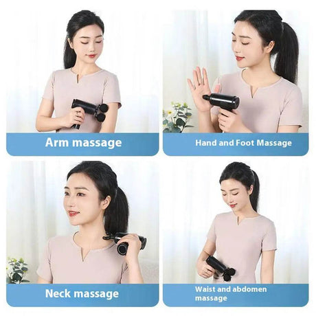 Portable Quiet Handheld Electric Muscle Massager with 4 Heads - Sleep Galleria