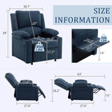 Power Recliner Chair Upholstered Heated Massage - Sleep Galleria