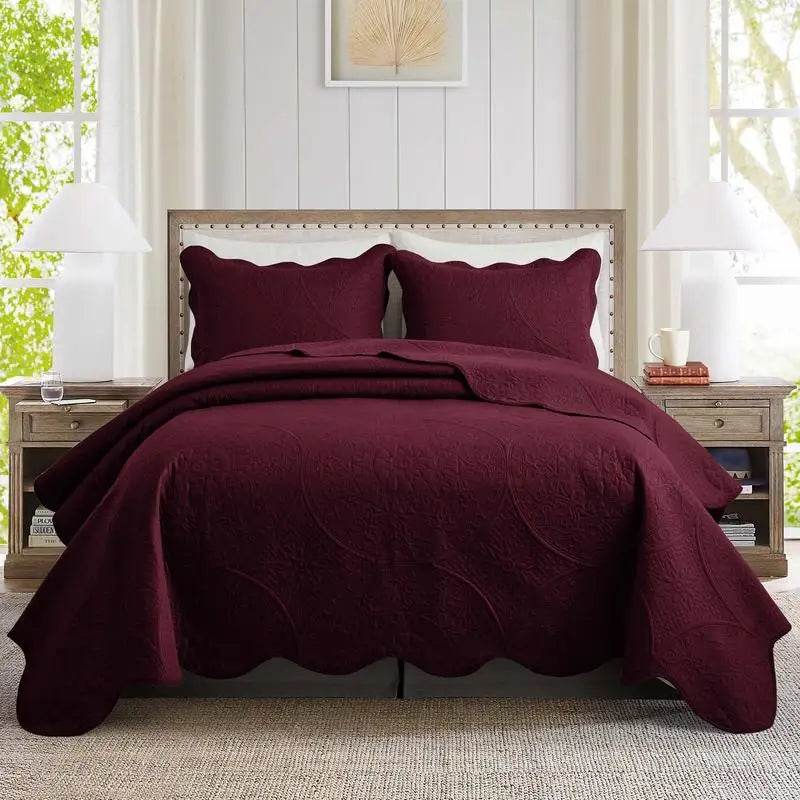 3-Piece Reversible Microfiber Quilt Bedding Set - Sleep Galleria