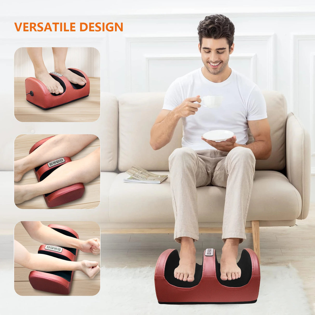 Electric Heated Foot And Leg Kneading Massage Device