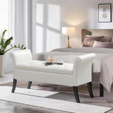 Vintage Faux Leather Storage Bench - Sleep Galleria
