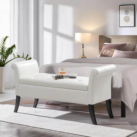 Vintage Faux Leather Storage Bench - ZUIYU - Sleep Galleria