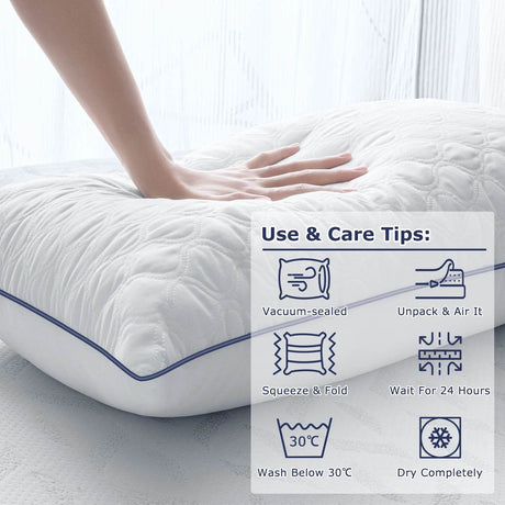 Pair of Soft Polyester Neck Support Pillows - BedStory - Sleep Galleria