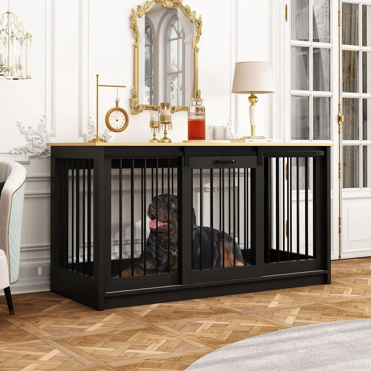 Extra Large Indoor Heavy Duty Furniture-Style Dog Crate