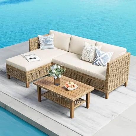 Bohemian Outdoor Wicker Patio Conversation Set - XMSJ - Sleep Galleria