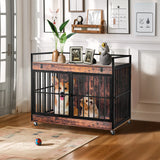 Industrial Wood Heavy Duty Large Dog Crate With Wheels