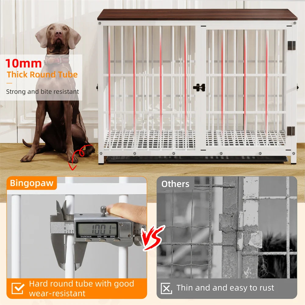 Multifunctional Wooden Dog Crate With Removable Tray