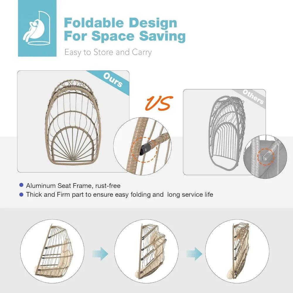 Indoor Outdoor Foldable Egg Swing Chair - XMSJ - Sleep Galleria