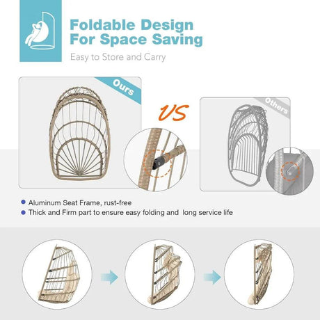 Indoor Outdoor Foldable Egg Swing Chair - XMSJ - Sleep Galleria