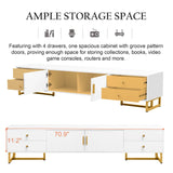 Modern White MDF TV Stand With Storage Cabinet - Sleep Galleria