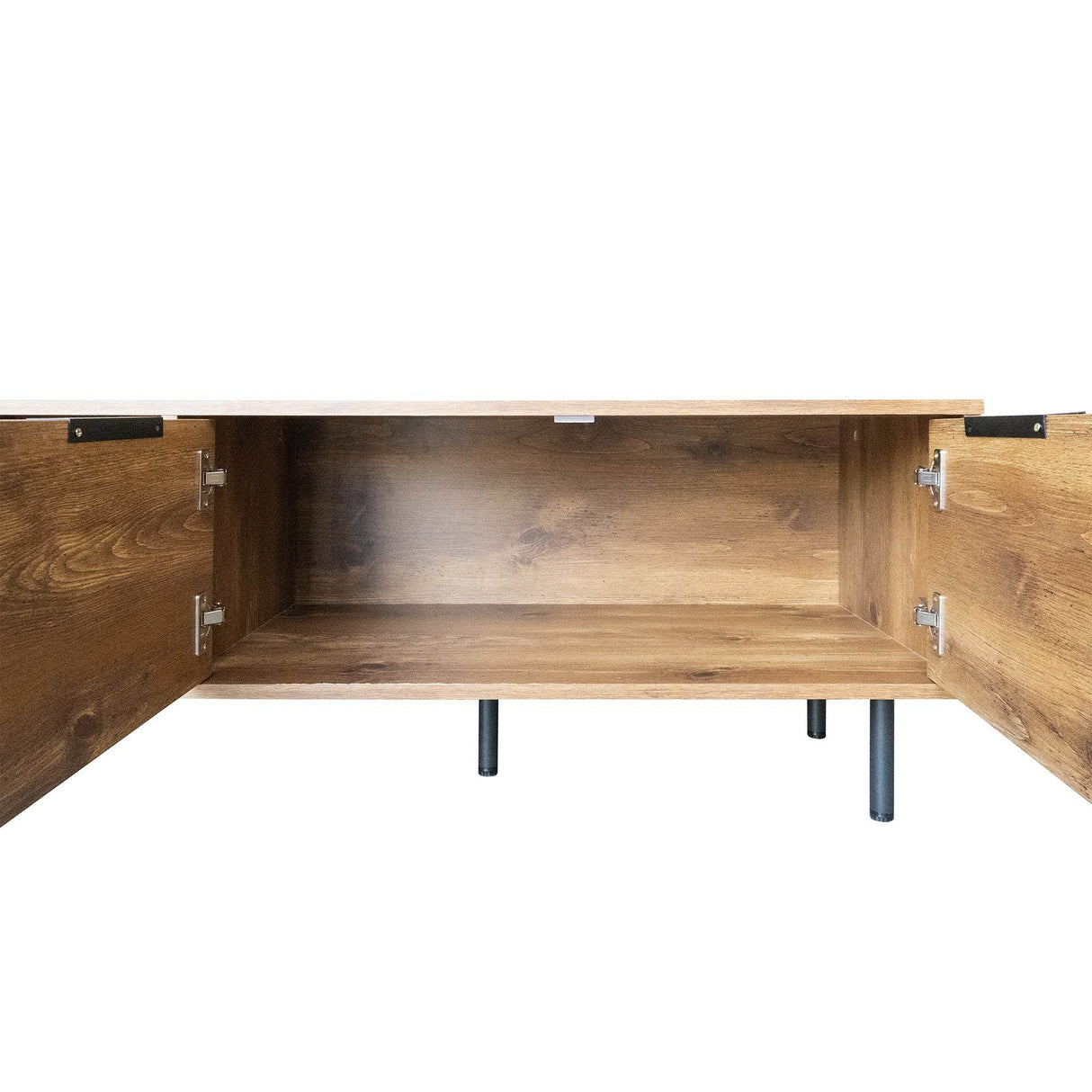 Natural Wood Checkered Pattern TV Stand With Storage - Sleep Galleria