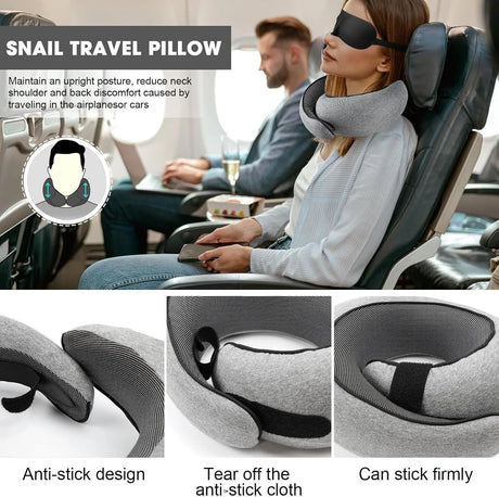 Neck Travel Pillow ，Memory Foam Neck Pillow for Comfort on Airplane ，Compact and Ergonomic Design for Travel, Car Rides, and Home Use
