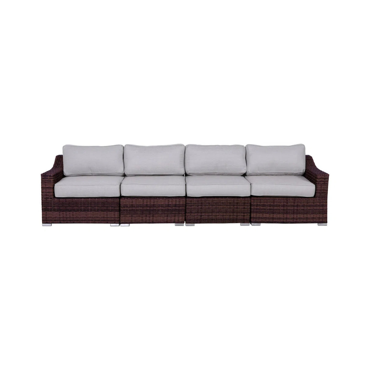 Outdoor 4-Piece Wicker Sectional Seating Group With Cushions