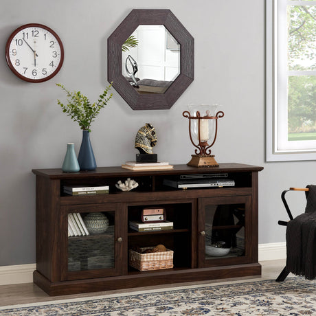 American Traditional Brown MDF TV Stand Console - Sleep Galleria