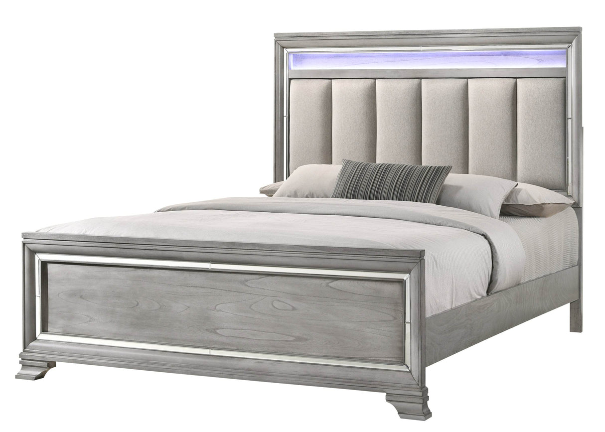 King Size Contemporary Panel Bed With LED Lighting