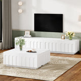 Elegant White MDF TV Stand And Coffee Table Set