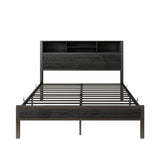 Full Metal Platform Bed Frame With Storage Headboard Full