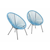 2-Piece Weather-Resistant Steel Outdoor Lounge Chairs Set
