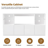 High Gloss White MDF TV Stand With LED Lights - Sleep Galleria