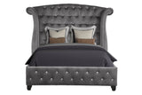 Contemporary Plush Velvet Upholstered Full Size Bed Frame