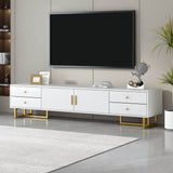 Modern White MDF TV Stand With Storage Cabinet - Sleep Galleria