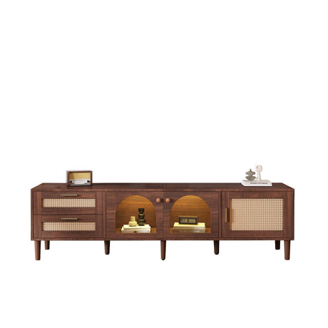 Rattan-Inspired Media Console TV Stand With Storage - Sleep Galleria