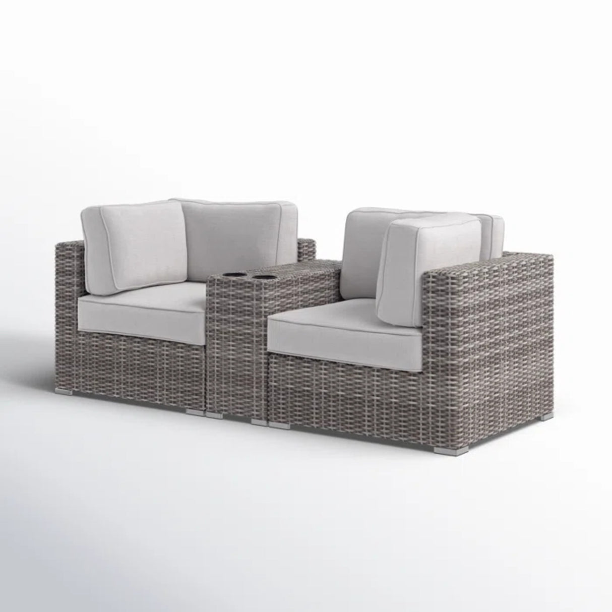 Handcrafted HDPE Wicker 79-Inch Outdoor Loveseat With Cushions