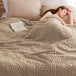 Bedsure Luxury Chunky Corduroy Fleece Sleep Blanket- Ultra Soft, Warm, Cozy Extra Soft Baby Blanket for Sofa, Bed, Nursery Ideal Seasonal Gift Solid Yellow Color,Autumn Lightweight Comforter