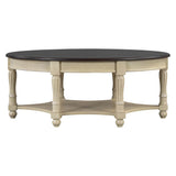 Vintage Oval Coffee Table With Drawer And Storage Shelf - Sleep Galleria