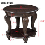 3-Piece Espresso Rubber Wood Coffee Table Set - Sleep Galleria