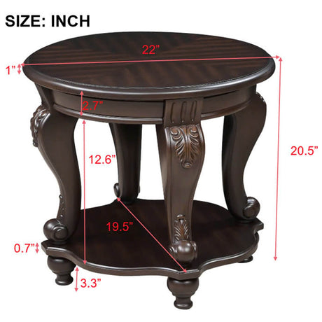 3-Piece Espresso Rubber Wood Coffee Table Set - Sleep Galleria