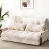 MAXYOYO Adjustable Floor Sofa Couch with 2 Pillows, Boucle Convertible Lazy Sofa Sleeper Bed with Armrest, Double Size, Living Room Furniture