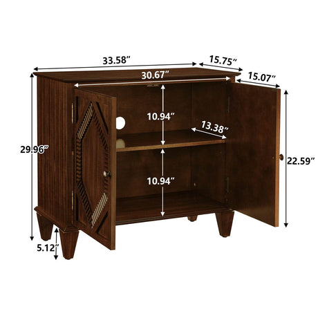 Mid Century Modern Walnut Storage Sideboard Cabinet - Sleep Galleria